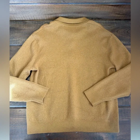 Madewell Men's Polo Sweater in Camel Brown - Picture 14 of 15